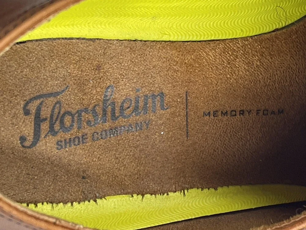 Florsheim Oxford Dress Shoes Mens Size 8.5 Brown Cap Toe Memory Foam Comfort